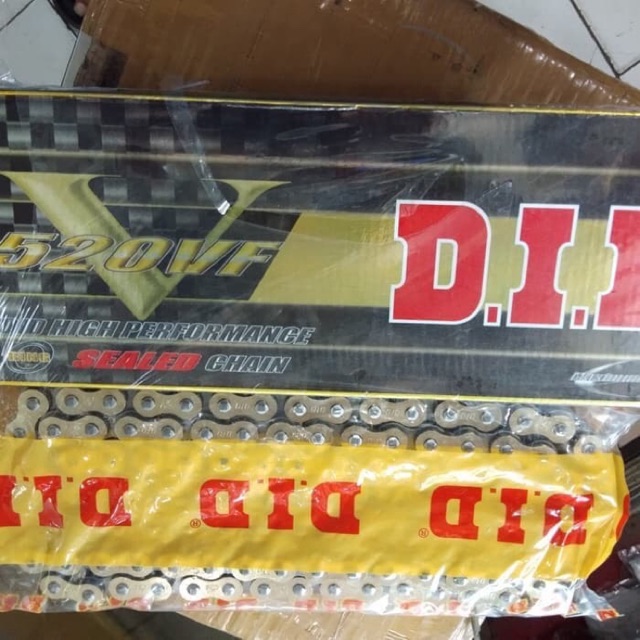Rantai DID UK 520 panjang 120 mata gold. Original DID