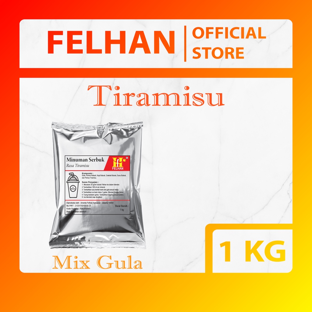 

FELHAN - Bubuk Minuman / Bubble Drink Rasa Tiramisu (1000 gram)