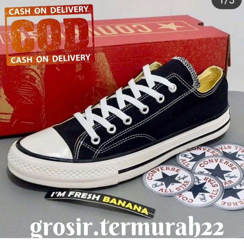  Sepatu  all  star  hitam tali  cowok cewek Shopee Indonesia