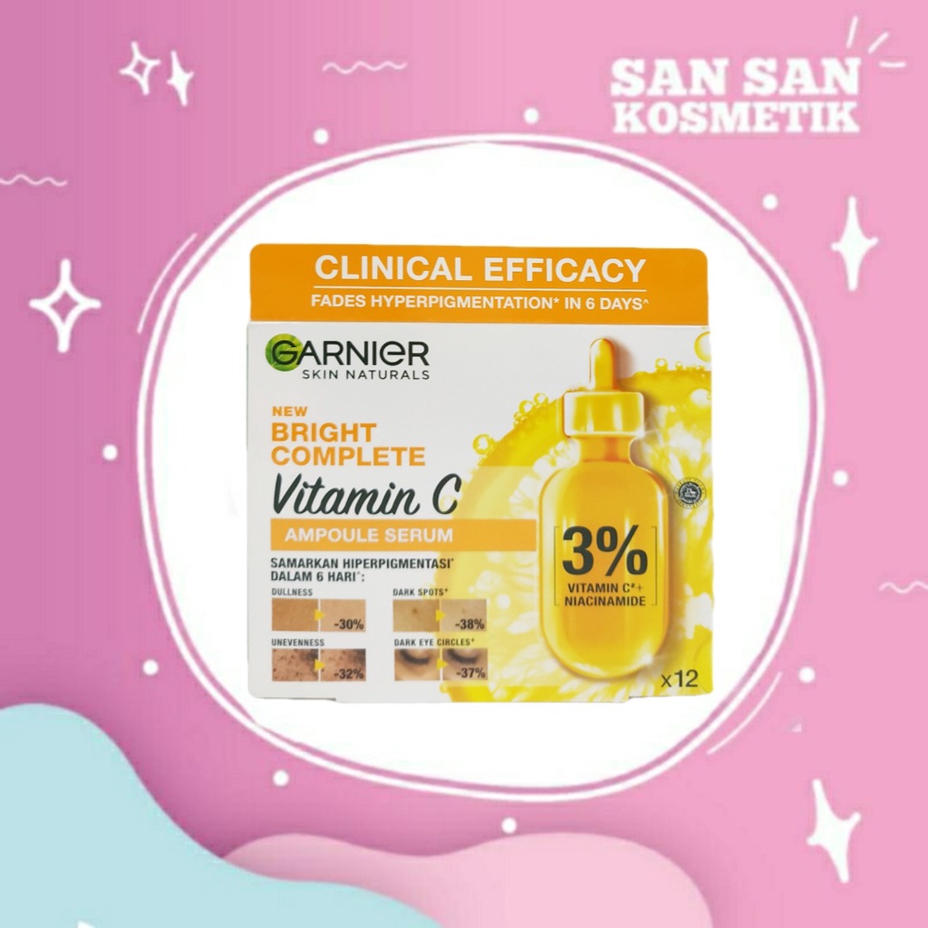 GARNIER - Bright Complete - Vitamin C Ampoule Serum ( 12 pcs AMPOULE - 12 x 1.5 ml )