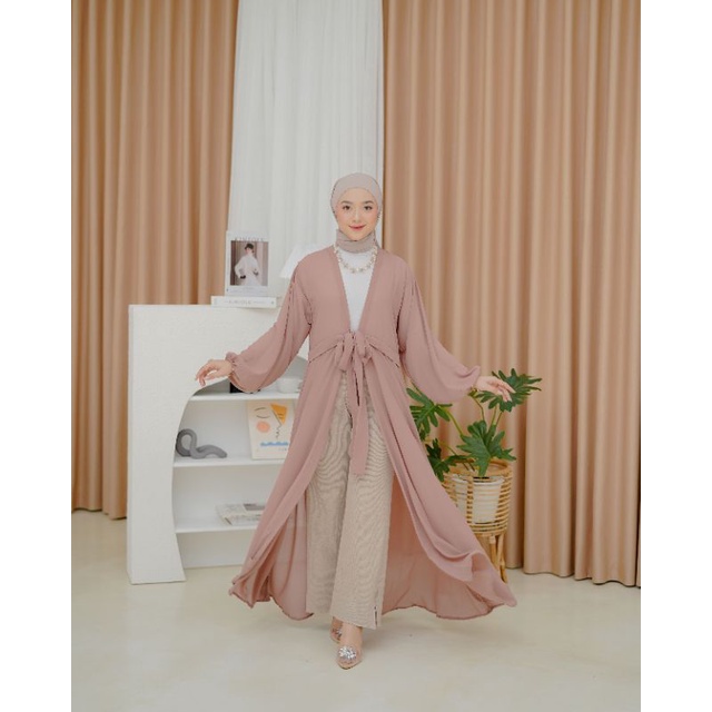 Tamstore Long Outer Cardigan Panjang Terbaru Bahan Ceruty Premium