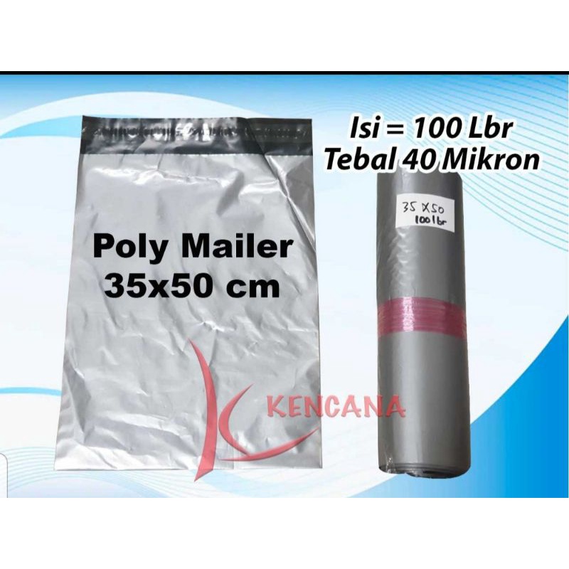 SALE !!!! ISI 100 LBR 35X50 CM PLASTIK POLYMAILER BHN PE WARNA SILVER/ plastik packing online