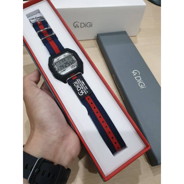 Alexandre Christie AC 9224 Digital Black Canvas Red Blue For Unisex Original