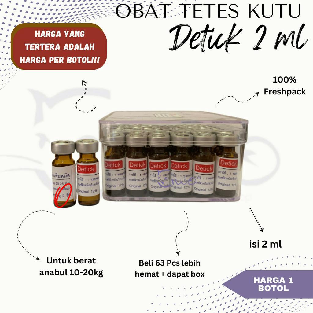 OBAT TETES KUTU KUCING ANJING DETICK 2ML 2 ML BERAT BADAN 10-20 KG