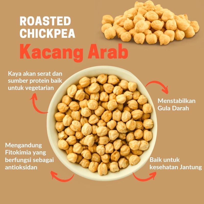 Kacang Arab Chikpeas Roasted  500 GRAM / Kacang Jagung