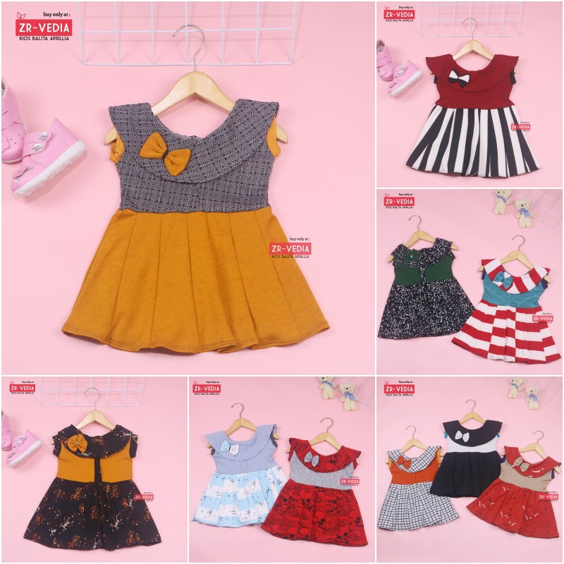 Dress Evelin Baby New Born Baru Lahir / COD Baju Anak Baby Perempuan Bayi Girl Lucu Harga Konveksi.