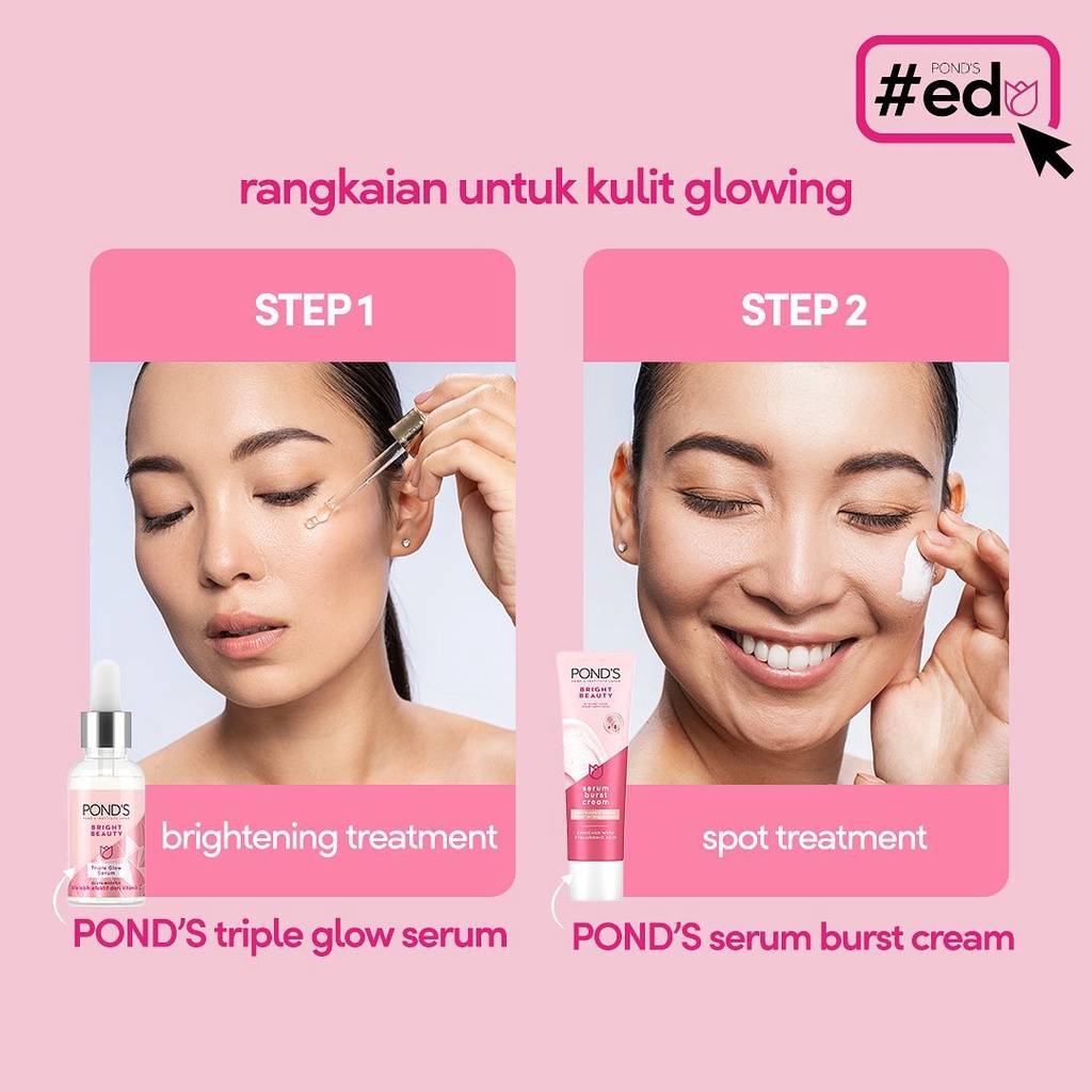 Ponds Bright Beauty Serum Burst Cream 20G with Hyaluronic Acid, Niacinamide, Gluta BoostC