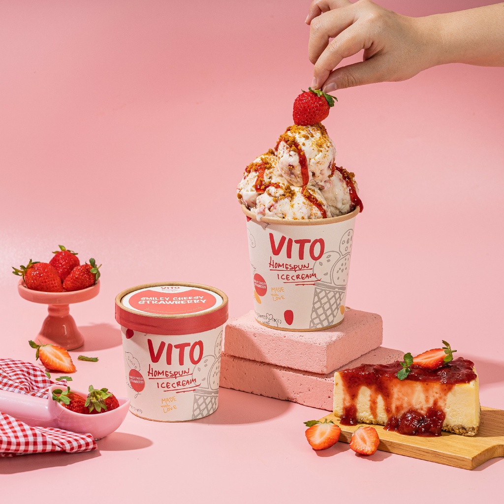 

VITO HOMESPUN ICE CREAM - PRIME - SMILEY CHEESY STRAWBERRY