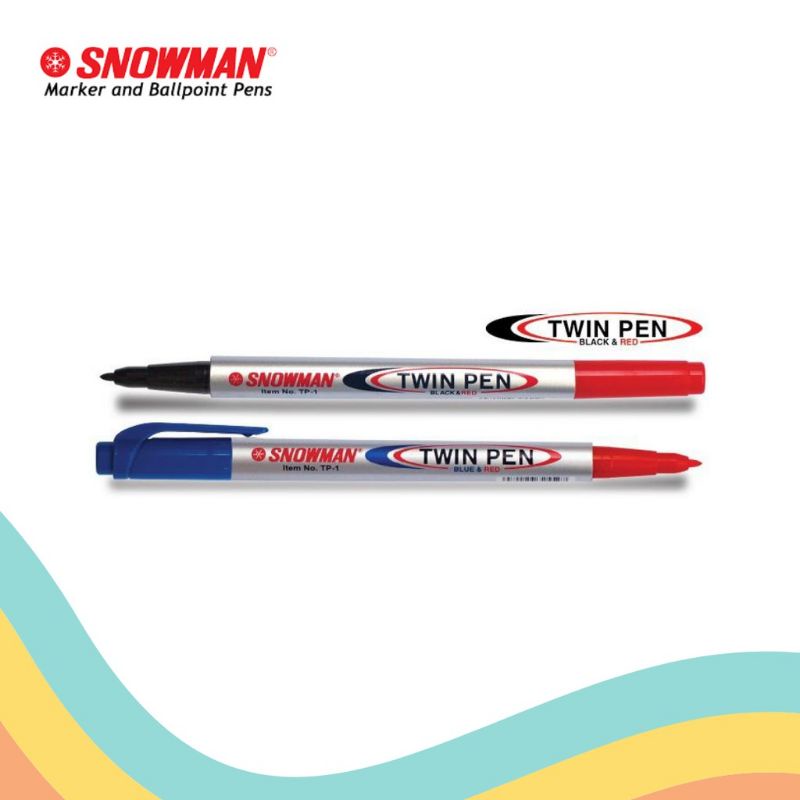 Medan Termurah (Ready Only Hitam-Merah) Twin pen 2in1 snowmen