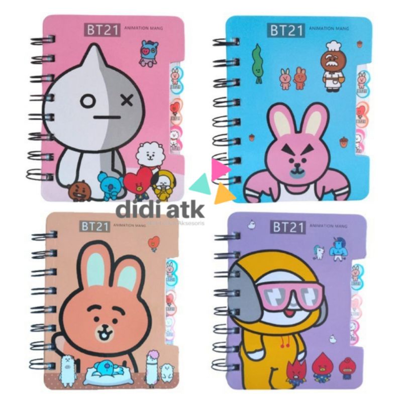 

Buku Diary Spiral Motif Bts & Bt21 / Notes Buku Catatan Notebook Kpop