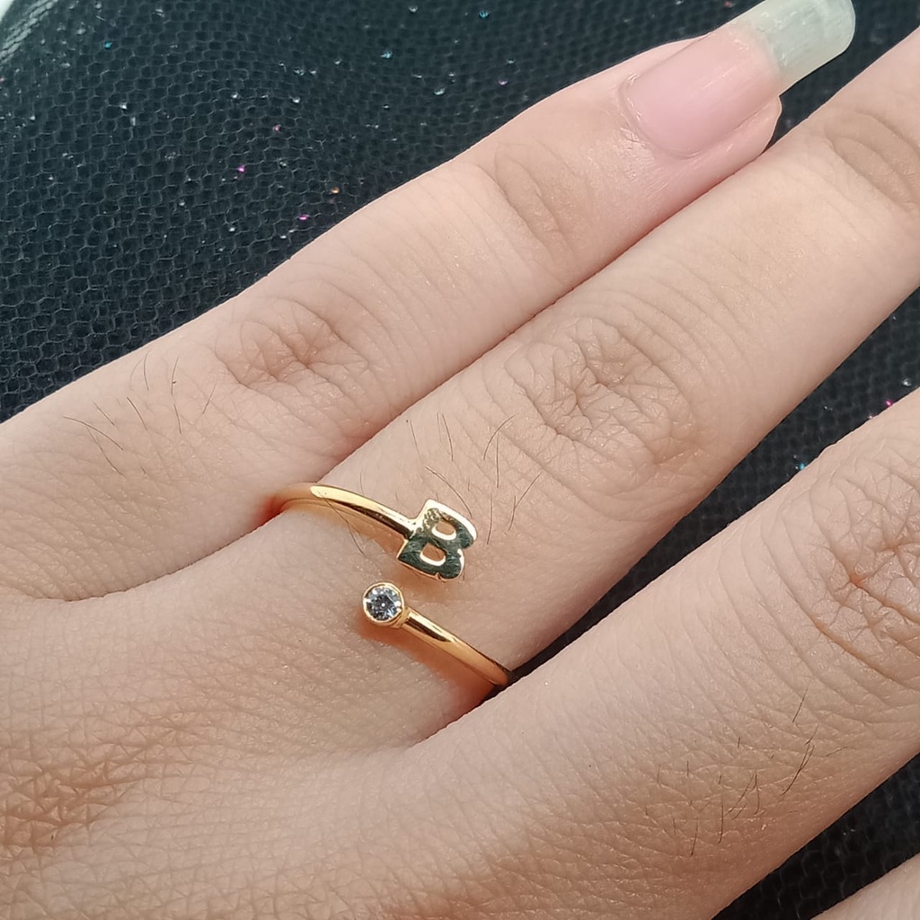 Cincin Emas 17K kadar 750 Huruf ABJAD 0.6 gram CBS000000002