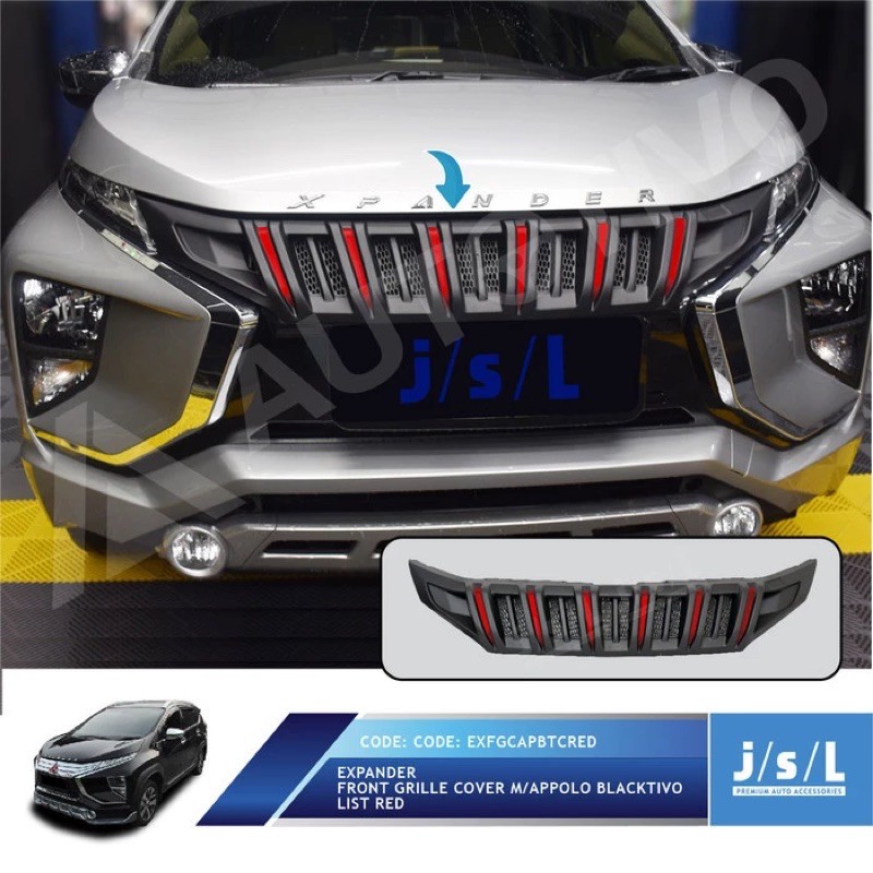 JSL Apollo Grill Depan Xpander Front Grille Blacktivo Lis Merah