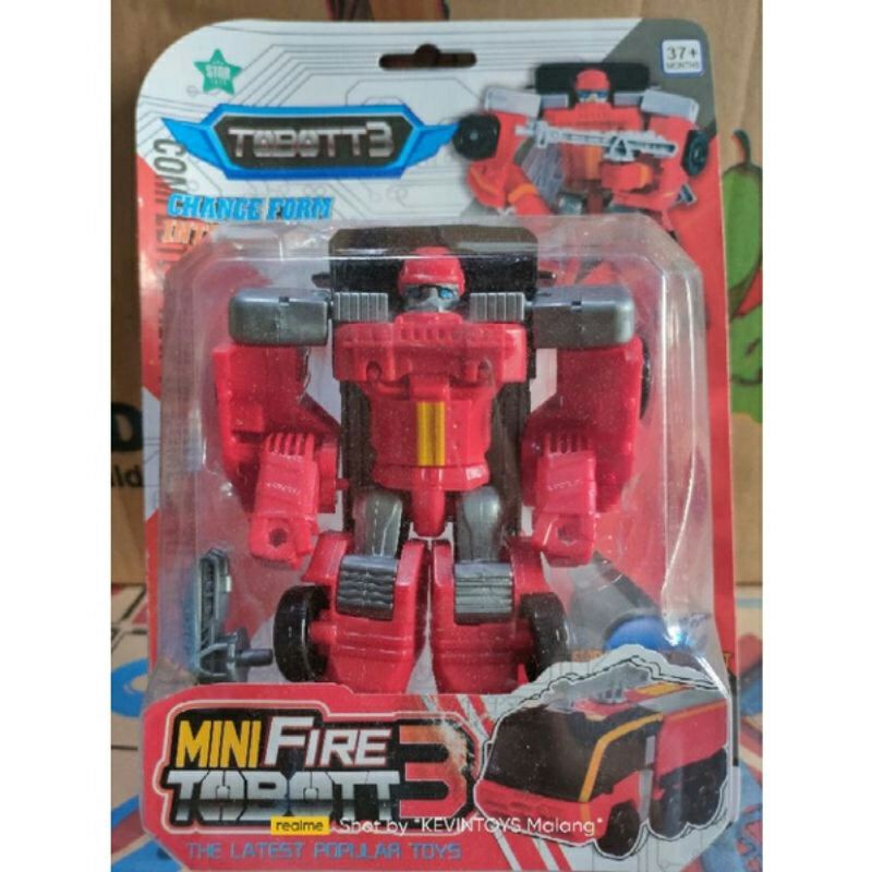 mainan mobil damkar bisa berubah menjadi robot / ST 24 RB 47 TOOBOTT MINI FIRE 3 / mainan pemadam