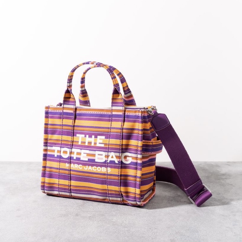 MARC JACOBS MJ The Striped Mini / Small Tote Bag