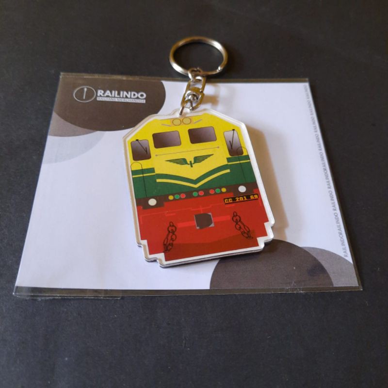 Gantungan Kunci Akrilik Lokomotif Kereta Api CC 201 Livery Vintage PJKA