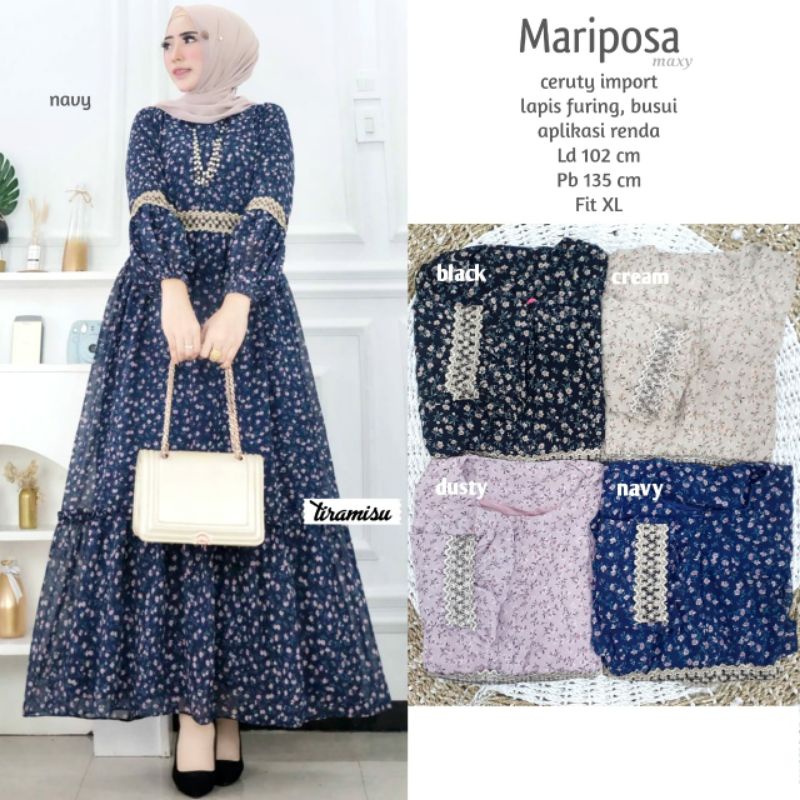 MARIPOSA MAXY DRESS MAXI LAPIS FURING MURAH KEKINIAN BUSUI FRIENDLY BY TIRAMISU