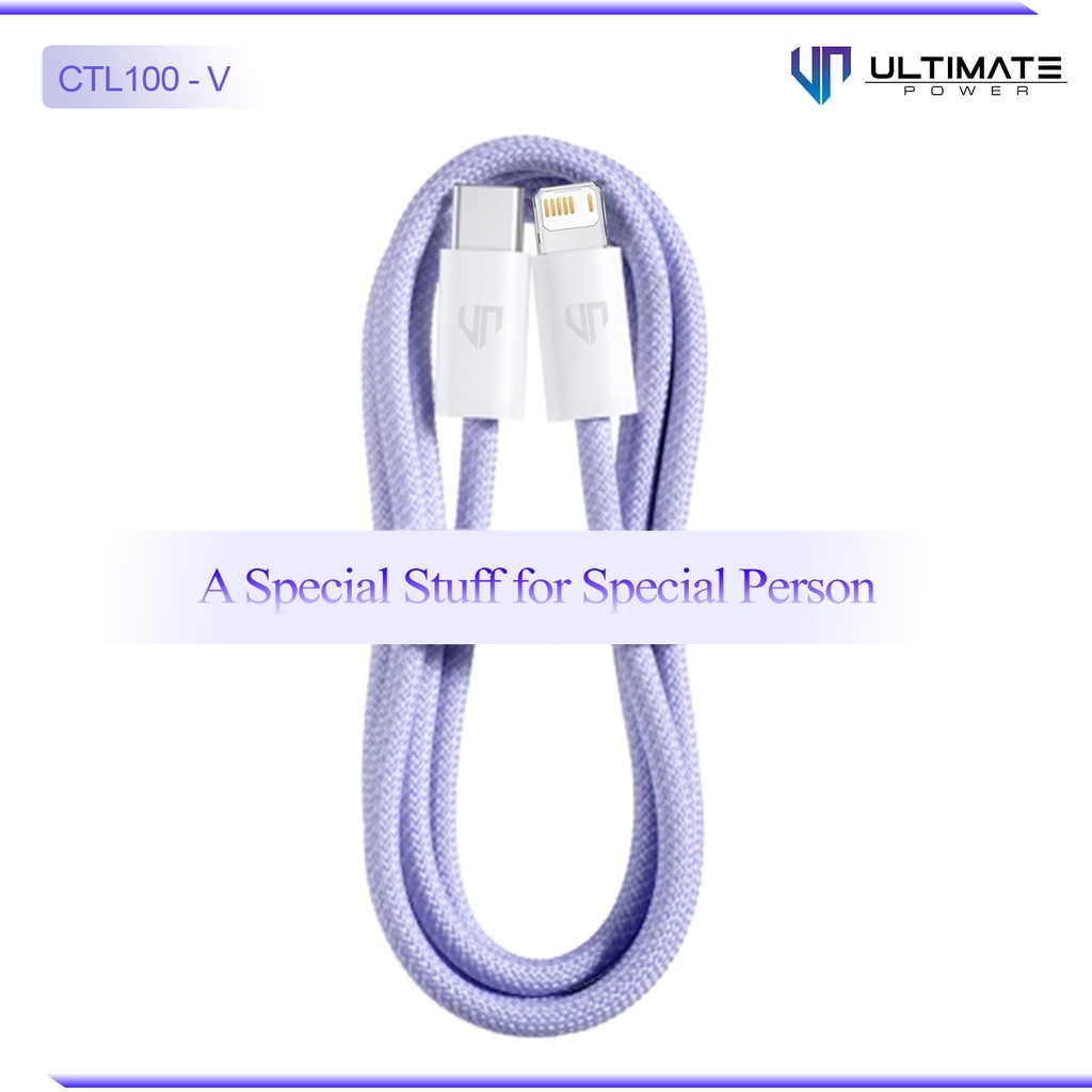 Ultimate Power Kabel Data Cable PD 20W Type-C to Lightning Lavender Series