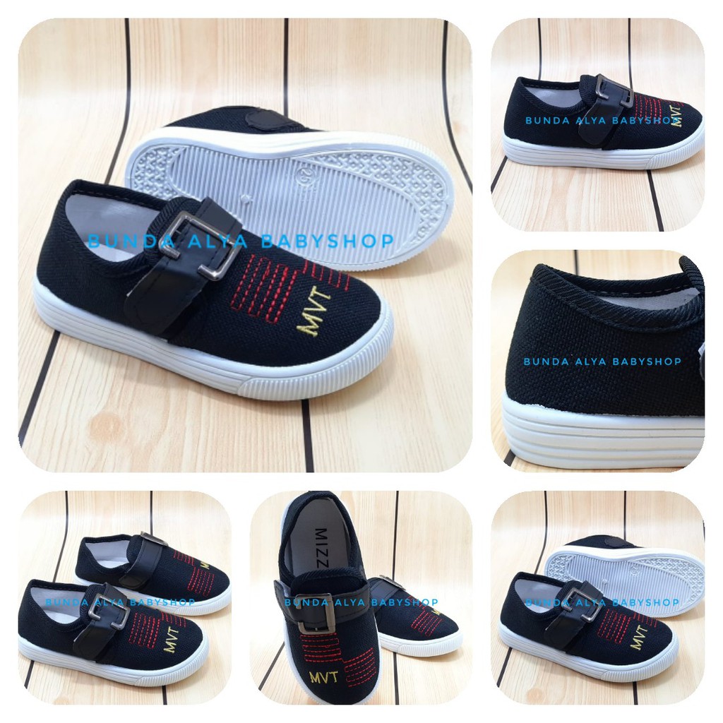 Sepatu Anak Laki Laki IMPORT  Umur 1 - 7 Tahun HITAM Sepatu Anak Cowok Premium MVT Size 21 - 35