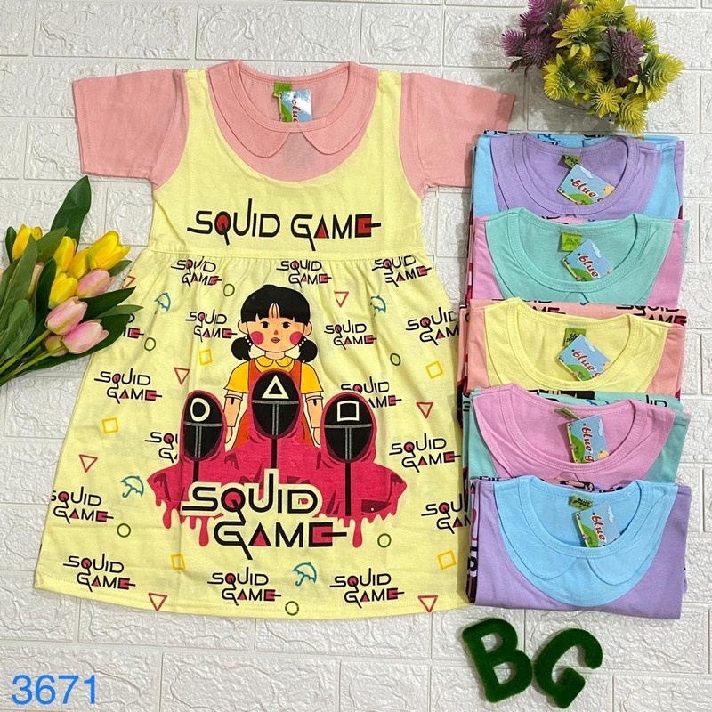 BAJU ANAK PEREMPUAN DRESS / BAJU ANAK SETELAN/ BAJU MURAH 3 / squid game