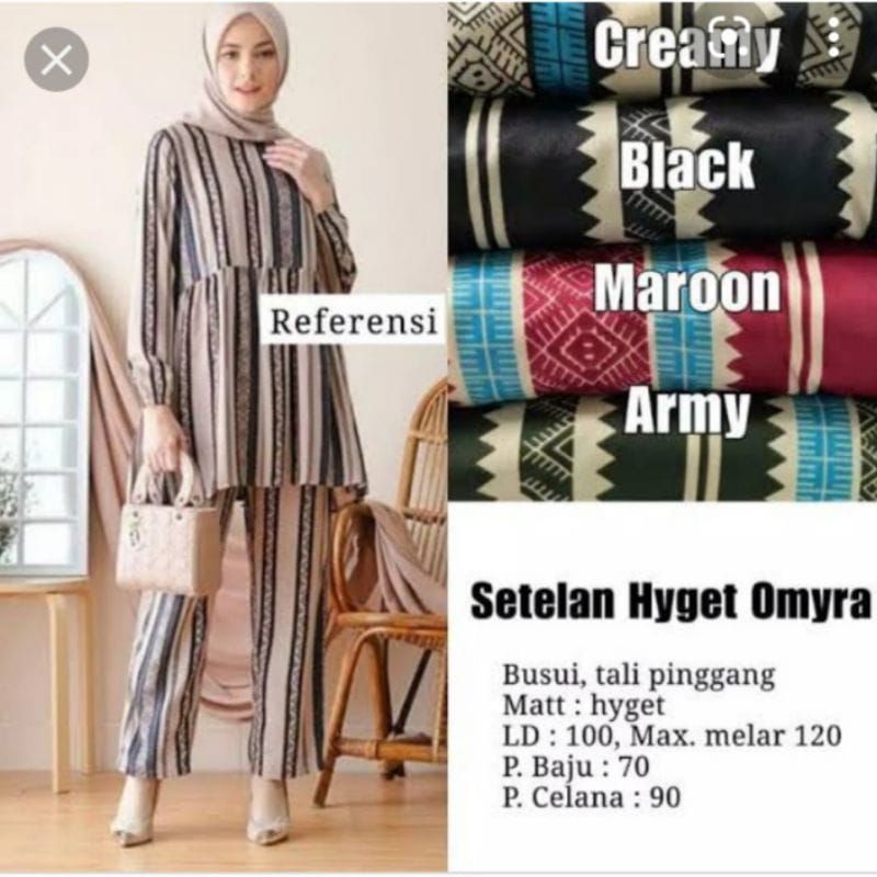 [Fashion Muslim ] ONE SET HYGET SetCel A | setelan | tebal | murah | motif | terbaru