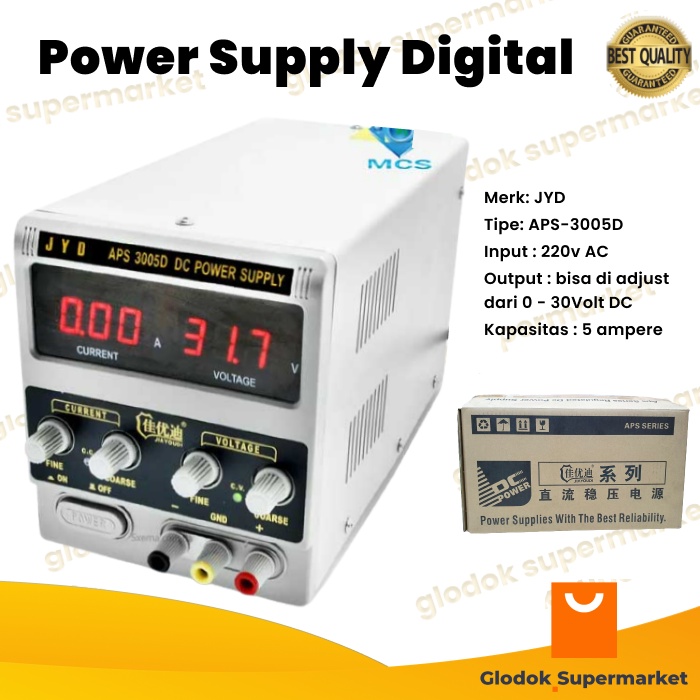 Power Supply Digital JYD APS3005D DC 30v 5a Adjustable 30 Volt 5 Ampere APS-3005D