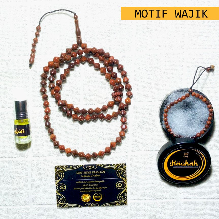 Tasbih Kokka BERSERTIFIKAT Motif Wajik 99 Uk 6mm Kaukah Koka Kaoka Bonus parfum&amp;gelang kokka Asli