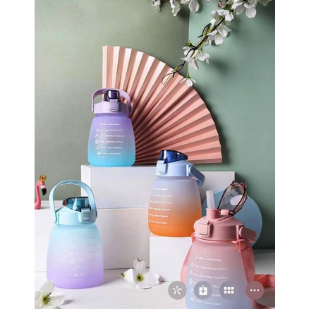 [READY STOK] Botol Minum VIRAL Gemoy Gradiasi Pastel Motivasi Anak Sekolah Olahraga HangOut 1.3 LITER