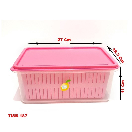 FM - Tempat Saringan Ikan Besar Sealware Dengan Peniris 2in1 Pink TISK 161 Pi