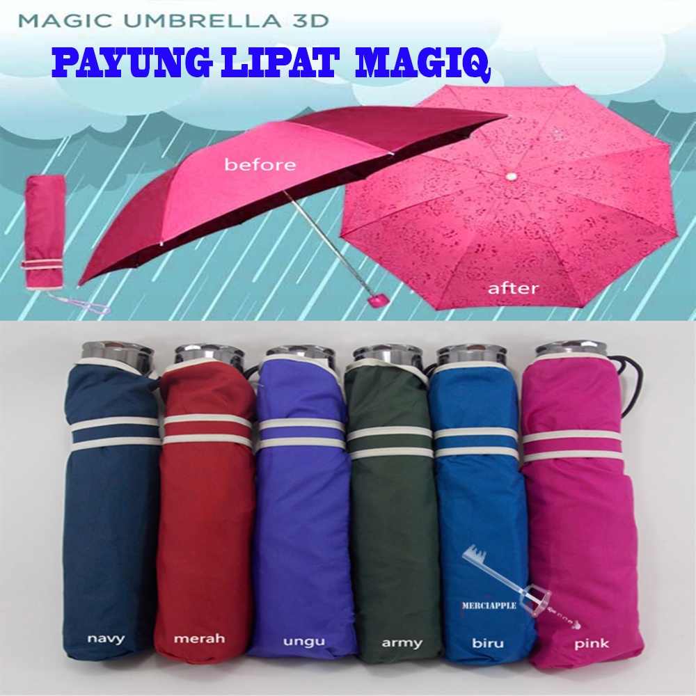 MAGIC UMBRELLA PAYUNG LIPAT 3D MUNCUL MOTIF JIKA BASAH PAYUNG 3D