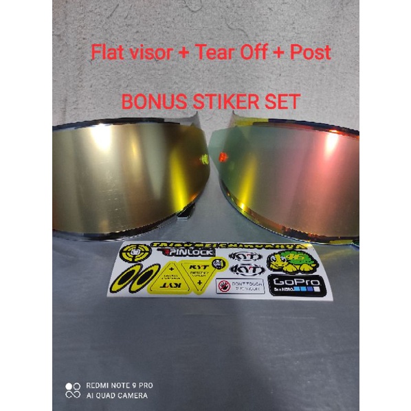 FLAT VISOR KYT VENDETTA FALCON + TOPOST + TEAR OFF BONUS Stiker