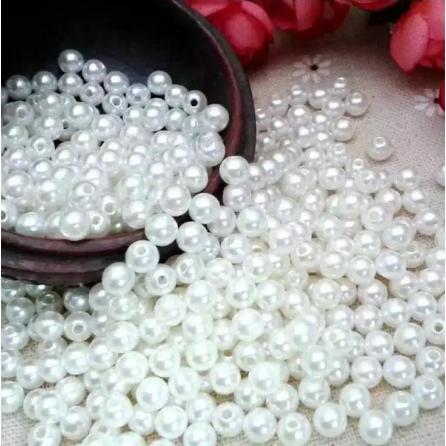 1 Pon Manik Mote Mutiara 10mm- Payet Mutiara 10MM Berat 450 gram