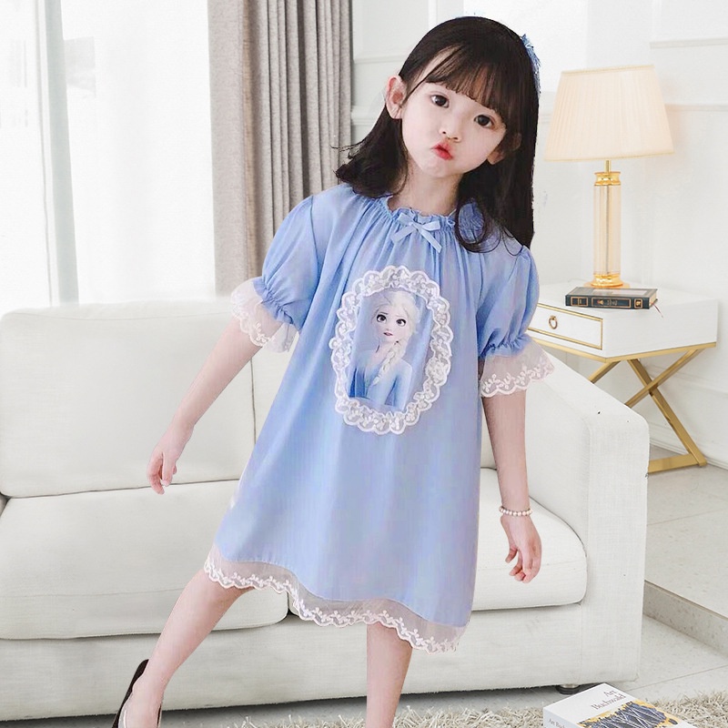 HappyOliver BLUE ICE EBV Baju Anak Perempuan Dress Setelan Renda Import Berkualitas