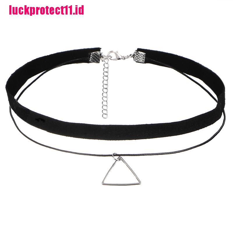 (LUCK) Kalung Choker Velvet Stretch Klasik Gaya Gothic Untuk Wanita