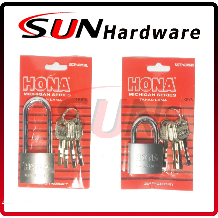 Padlock Gembok Pintu Pagar Rumah Toko 40 Mm Leher Pendek / Leher Panjang