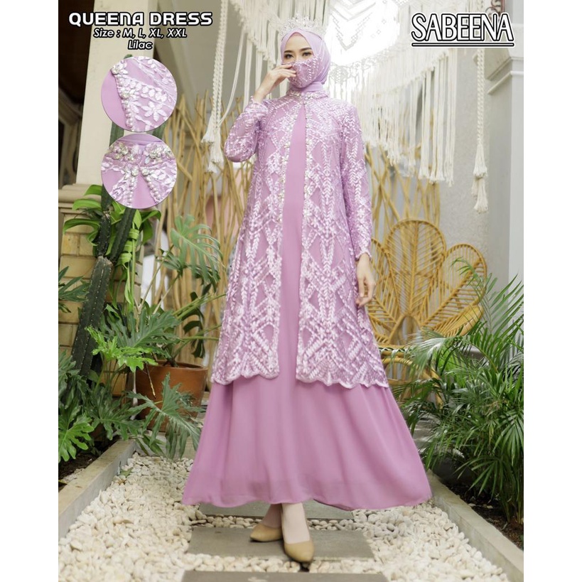 Yasmin Dress Tille Mix Ceruty Premium Kombinasi Payet - Gamis Pesta Terbaru - Dress Pesta Wanita - Gamis kondangan