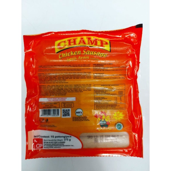 

Sosis Ayam Champ Chicken Sausage 375gr Isi 15 Pcs