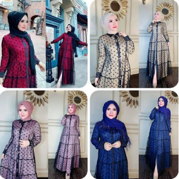 trend - Baju Gamis Muslim Terbaru 2020 2021 model Baju Pesta Wanita kekinian Bahan Corneli Kekinian