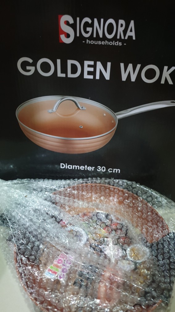 Wajan Signora Golden Wok Free Golden Fry Pan