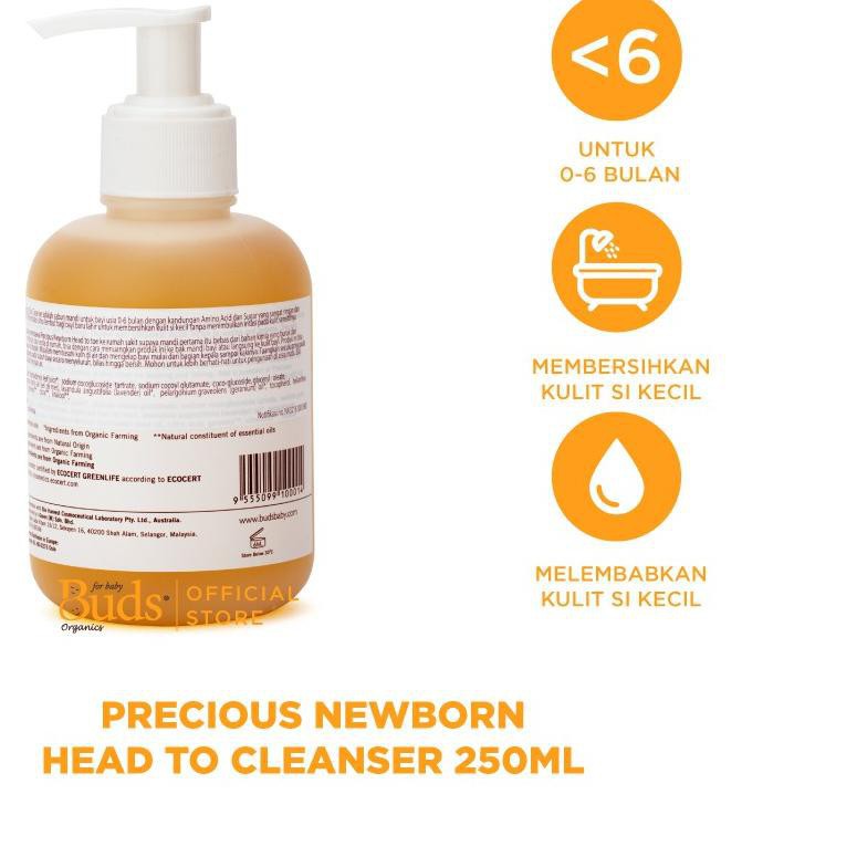 Buds Organics - Precious Newborn Head To Toe Cleanser - Sabun Shampoo 2in1 Bayi Organik