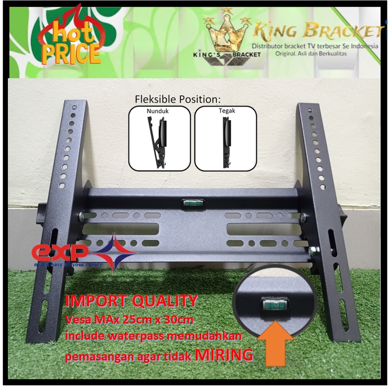 Bracket TV SONY 21&quot; s/d 40&quot; waterpass GARANSI 100% COCOK!!! IMPORT QUALITY