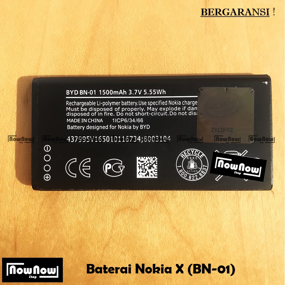 Baterai Nokia X BN-01 Original Batre Batrai Battery HP BYD