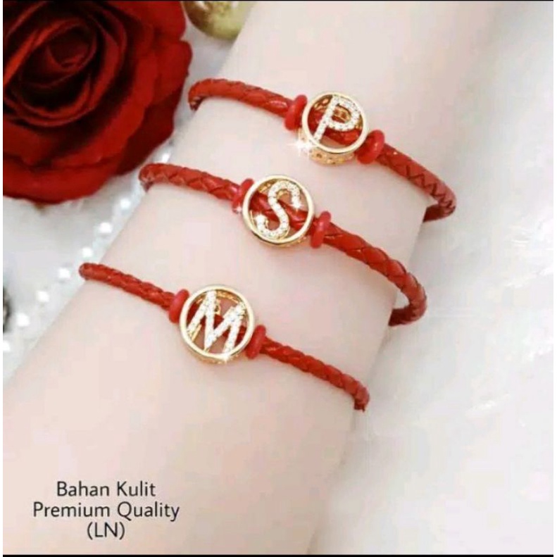 Gelang Tali pandora liontin Wanita Inisial Huruf Gelang Liontin Dewasa Dan Anak Anak
