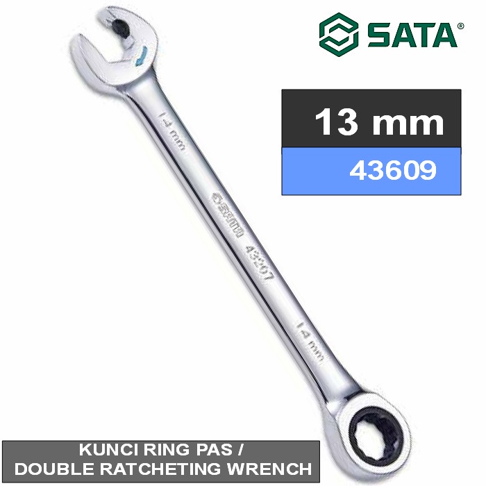 Jual KUNCI RING PAS 43609 COMBINATION DOUBLE RATCHETING WRENCH 13MM ...