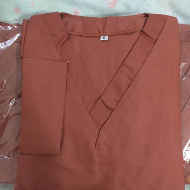 Baju Jaga lengan panjang warna bata ( otak udang )