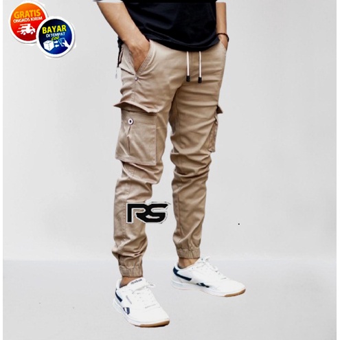 Celana Jogger Cargo Premium - MOCCA