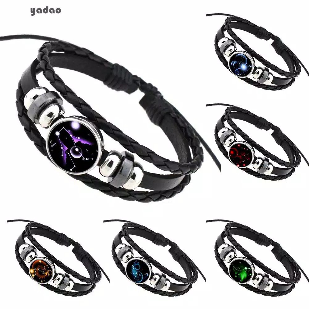 INDOMINI A004 GELANG ZODIAK TANGAN WANITA PRIA KEPANG ZODIAC FASHION KOREA GLOW IMPORT MURAH HIASAN