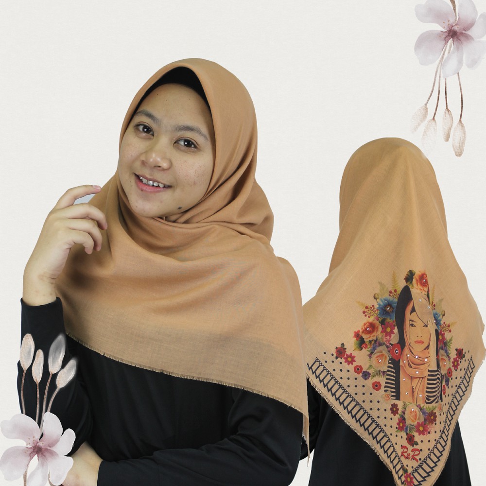 Hijab Segiempat Arabian Pattern Kerudung Segiempat Arabian Motif Premium Jilbab Segiempat Voal Terla