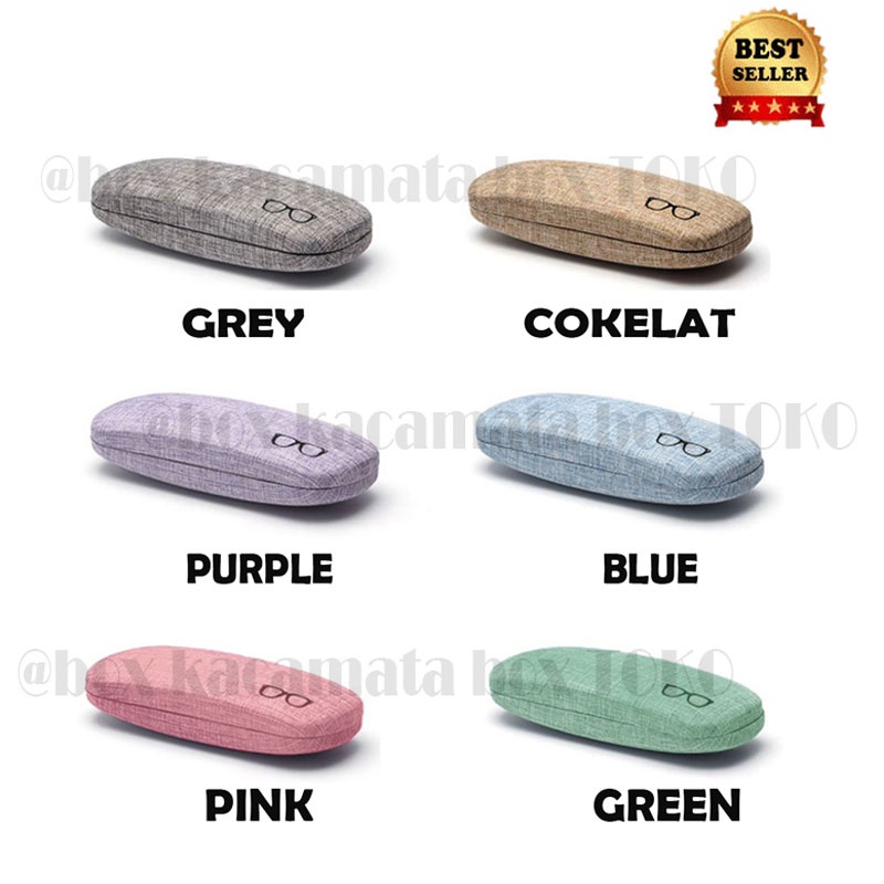 Mushto Tepat Kacamata Box / Tempat Kacamata Motif Polos Hard Case A1