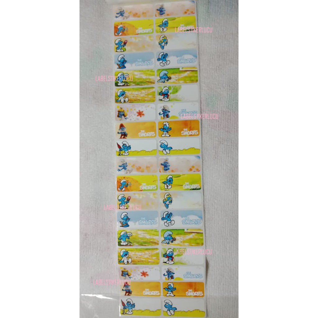 

Sticker Label Motif Smurf (isi 42pcs) variasi gambar
