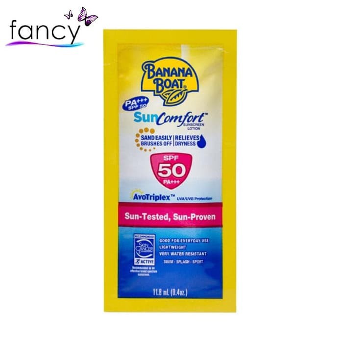 Banana Boat SPF50 PA+++ Suncomfort Sunscreen Lotion 11.8 mL Sachet